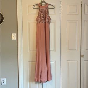 Jarlo Petite Halter Maxi Dress With Lace Bodice